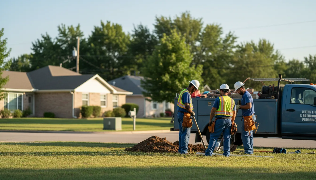 Residential water line and bathroom plumbing service in Salvisa, KY